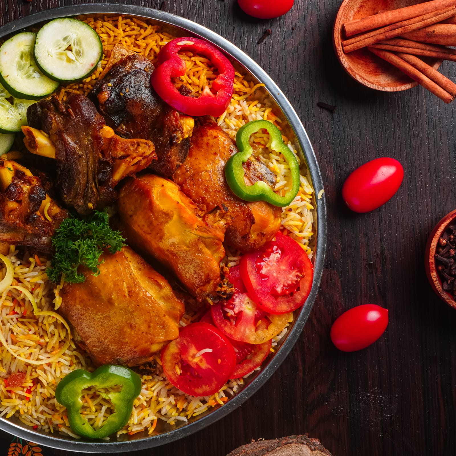 Chef cooking briyani